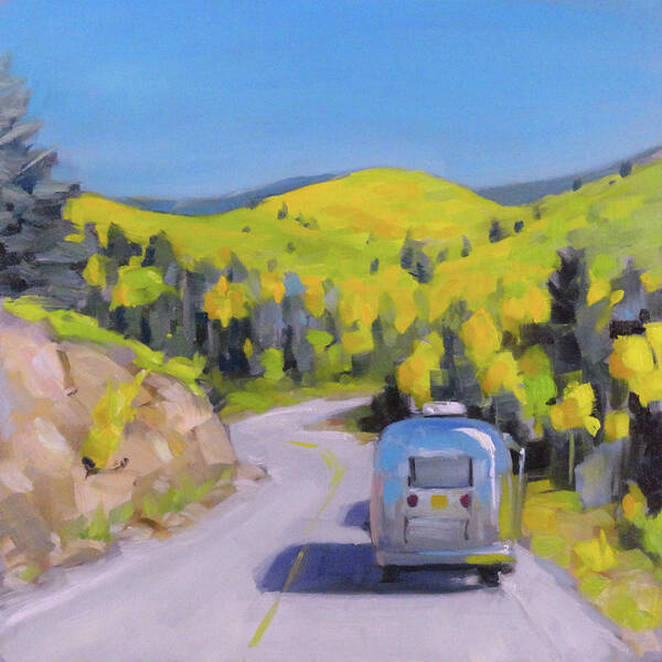 Airstream Art Print featuring the painting Fall Road Trip by Elizabeth Jose