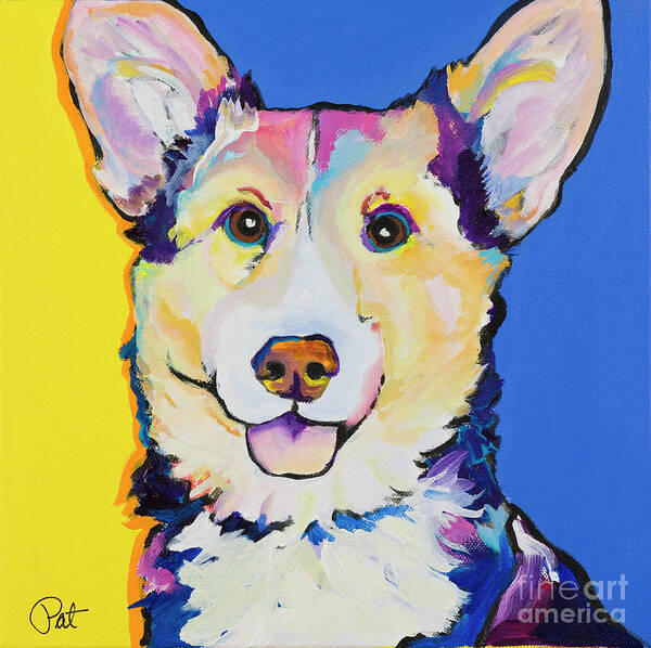 Dog Painting Art Print featuring the painting Fergus by Pat Saunders-White