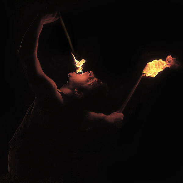 Fire Art Print featuring the photograph Fire Eater_02 by Nebula