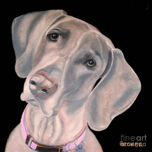 Weimaraner Art Print featuring the painting Forever Yours by Susan A Becker