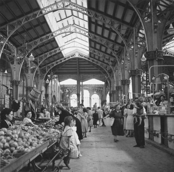 Crowd Art Print featuring the photograph French Food Market by Daniel Farson
