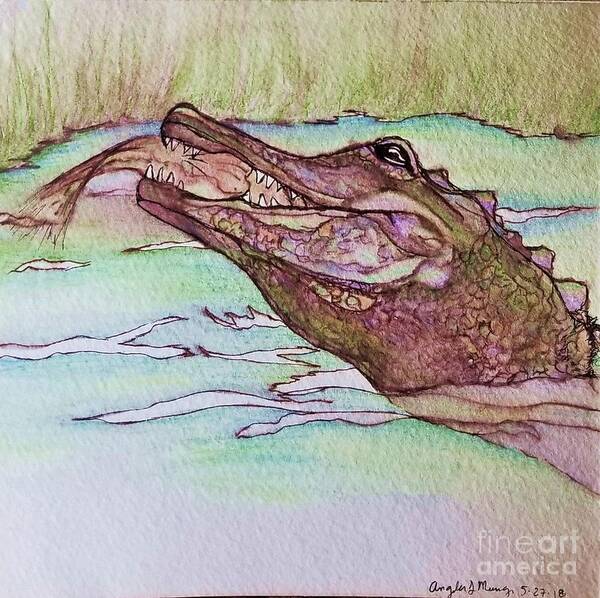 Alligator Art Print featuring the photograph Gator Snack by Angela Murray