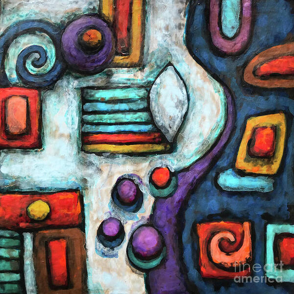 Abstract Art Print featuring the painting Geometric Abstract 5 by Amy E Fraser
