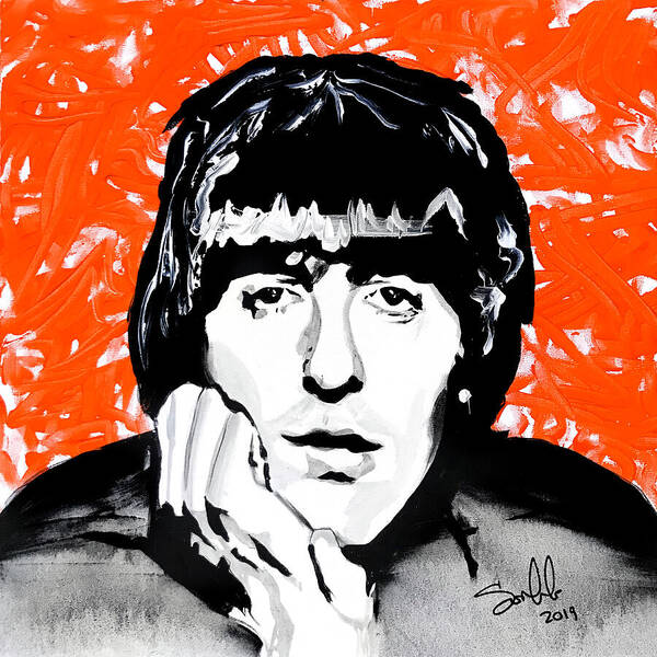 George Harrison Art Print featuring the painting George by Sergio Gutierrez