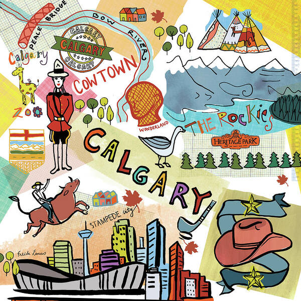 Alberta Art Print featuring the painting Global Travel Xii by Farida Zaman