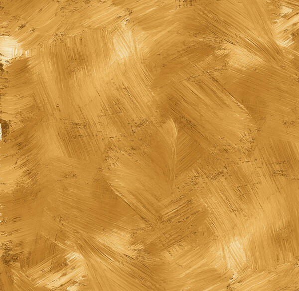 Material Art Print featuring the photograph Golden Painted Texture by Hudiemm