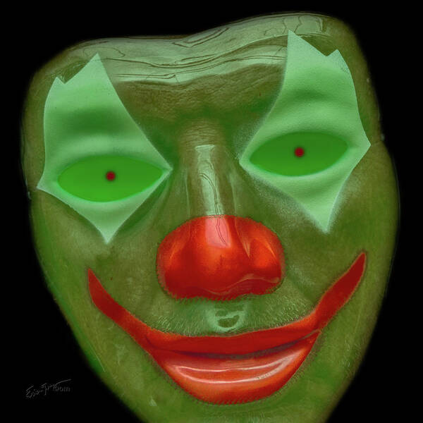 Clown Art Print featuring the photograph Green Clown Face by Erich Grant