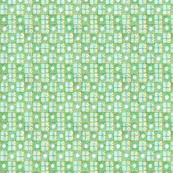 Pattern Art Print featuring the mixed media Green Freehand Check by Effie Zafiropoulou