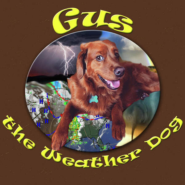 Gus The Weather Dog Art Print featuring the digital art Gus the Weather Dog by Rod Melotte