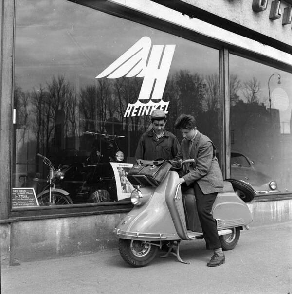 1950-1959 Art Print featuring the photograph Heinkel Vespa by Harry Kerr