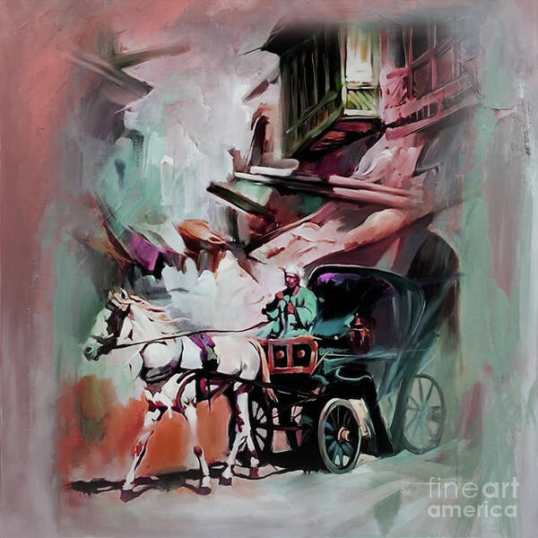 Polo Art Print featuring the painting Horse Carting by Gull G