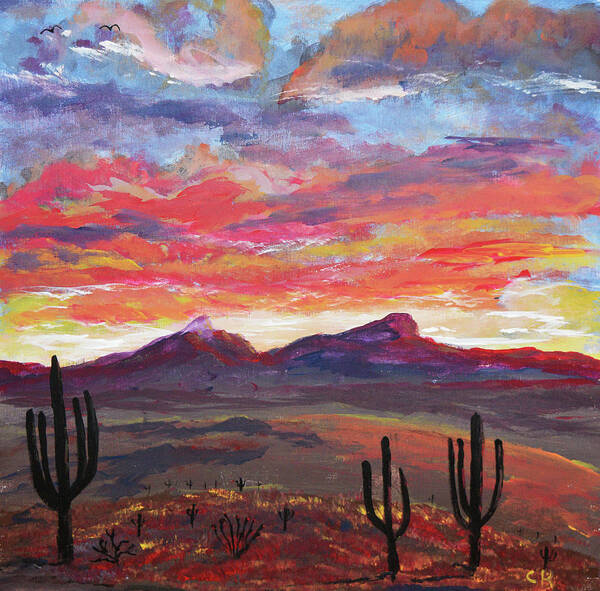 Arizona Art Print featuring the painting How I see Arizona by Chance Kafka