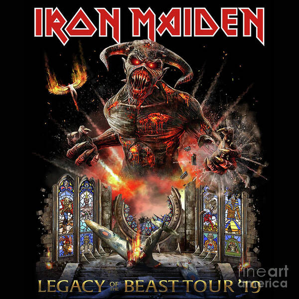 Iron Maiden Legacy of The Beast Tour 2019 Art Print by Neal Johnson - Pixels