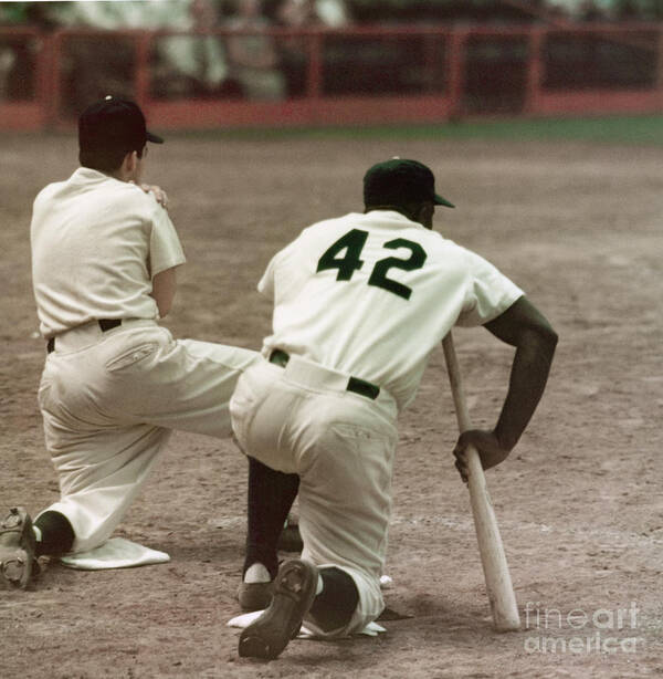 1950-1959 Art Print featuring the photograph Jackie Robinson On Deck by Robert Riger