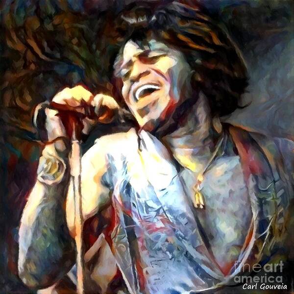 James Brown Art Print featuring the painting James Brown by Carl Gouveia