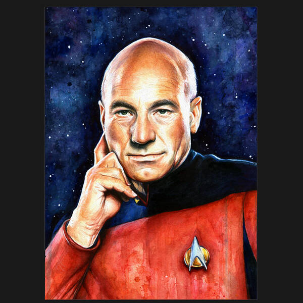 Jean Luc Art Print featuring the digital art Jean Luc Picard by Happy Endang