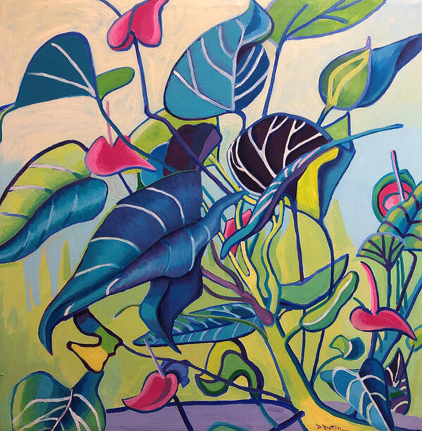 Jungle Art Print featuring the painting Jens Jungle by Debra Bretton Robinson