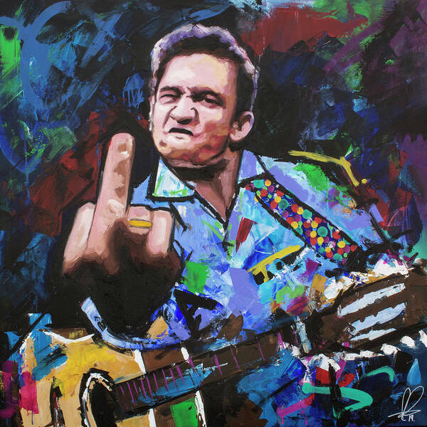 Johnny Cash Art Print featuring the painting Johnny Cash III by Richard Day