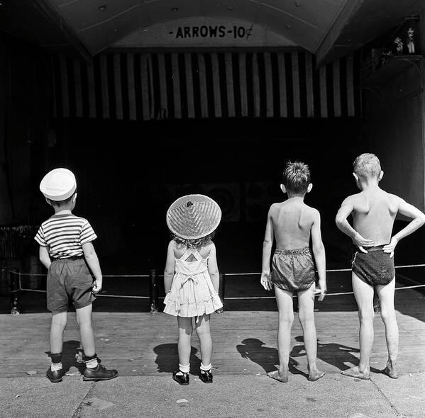 People Art Print featuring the photograph Kids Playing At Coney Island by Rae Russel