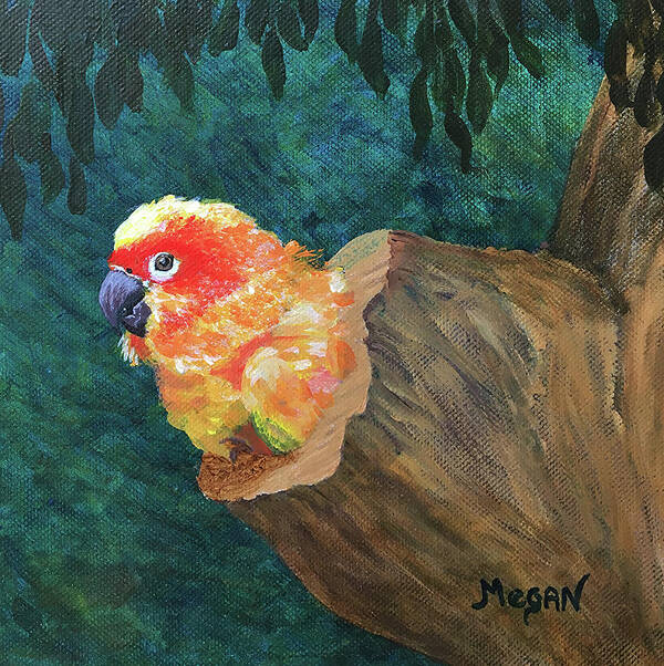 Parrot Art Print featuring the painting Light the Fuse by Megan Collins