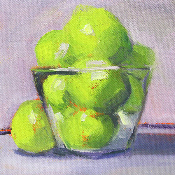 Limes Art Print featuring the painting Lime and Lavender by Nancy Merkle