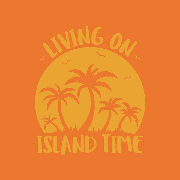 Beach Art Print featuring the digital art Living On Island Time Palm Trees And Sunset by John Schwegel