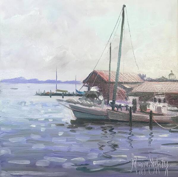 Impressionism Art Print featuring the painting Maritime Morning by Maggii Sarfaty