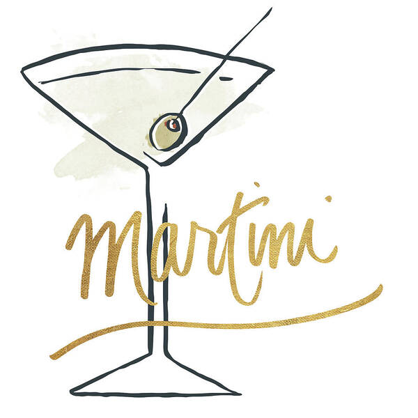 Drinks Art Print featuring the digital art Martini by Sd Graphics Studio