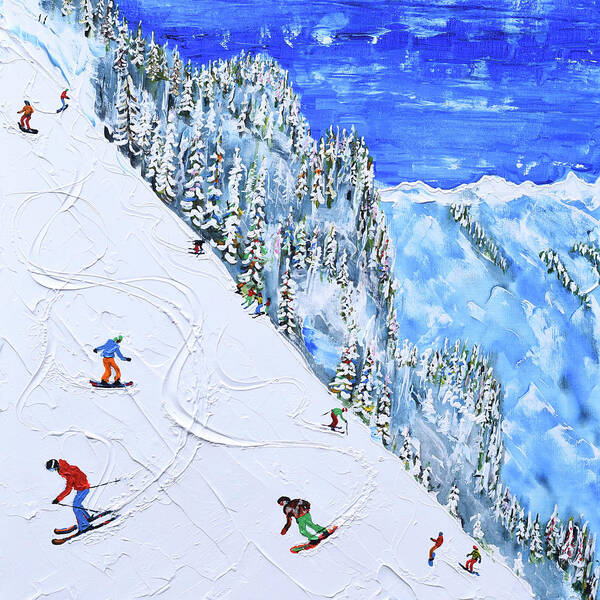 Mayrhofen Art Print featuring the painting Mayrhofen Harakiri by Pete Caswell