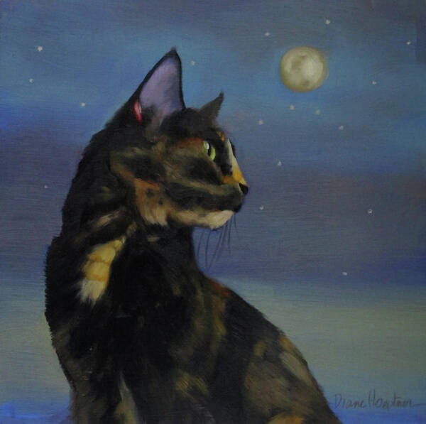 Cat Art Print featuring the painting Mighty Tortie by Diane Hoeptner