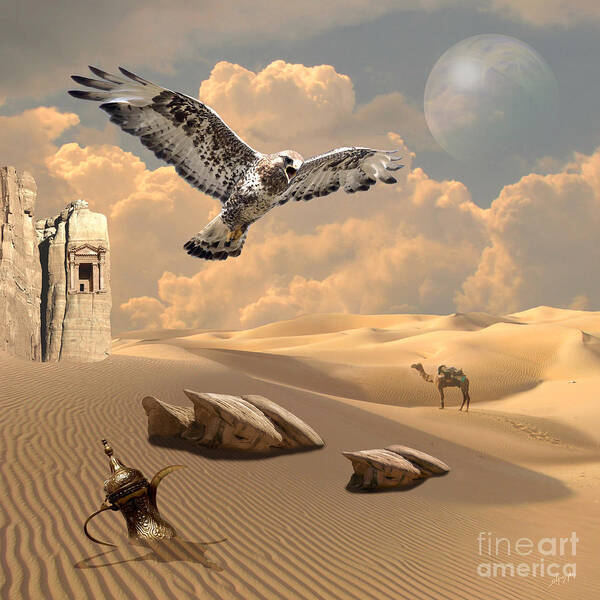 Desert Art Print featuring the digital art Mystica of desert by Alexa Szlavics