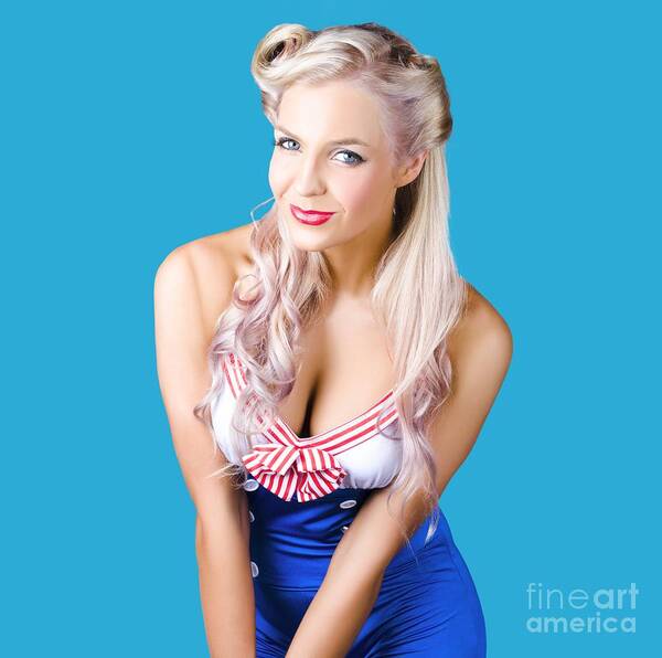 Sailor Art Print featuring the photograph Navy pinup woman by Jorgo Photography
