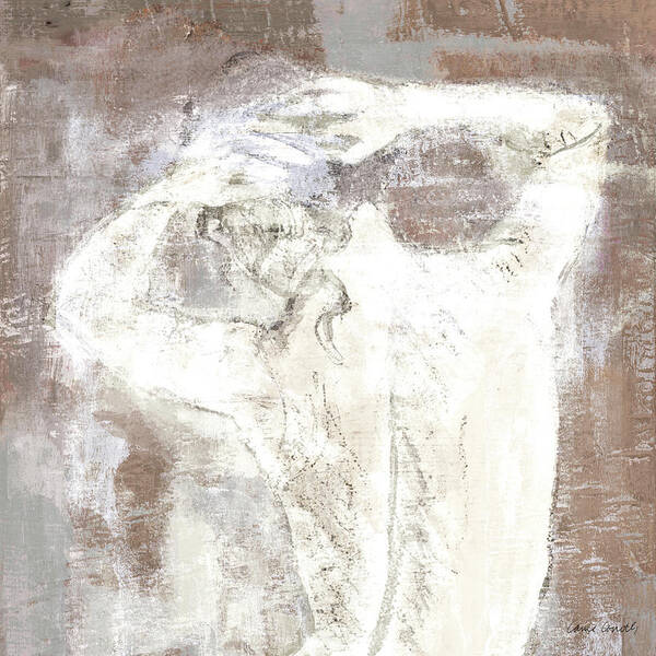 Neutral Art Print featuring the painting Neutral Figure On Abstract Square I by Lanie Loreth