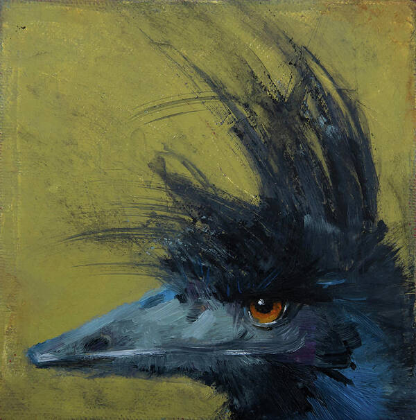 Emu Art Print featuring the painting Not Funny by Jani Freimann