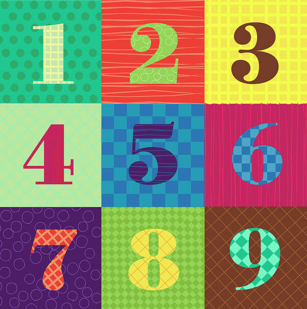 Number Art Print featuring the digital art Numbercolors by Ali Lynne