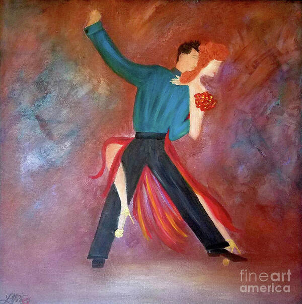 Tango Art Print featuring the painting One Step Closer by Artist Linda Marie