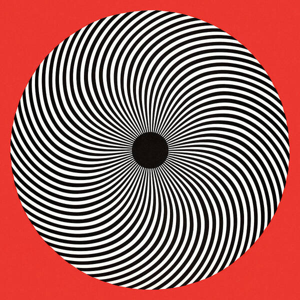 Campy Art Print featuring the drawing OP Art Circle by CSA Images
