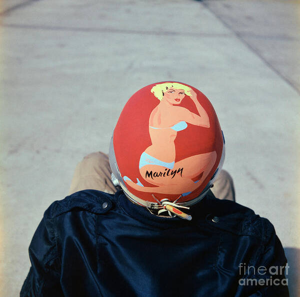 Art Art Print featuring the photograph Painted Helmet Of Jet Pilot by Bettmann