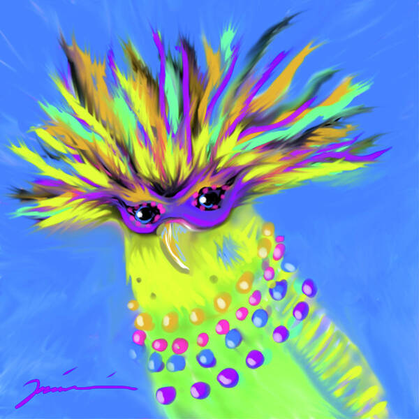 Bird Art Print featuring the digital art Party Animal by Jean Pacheco Ravinski