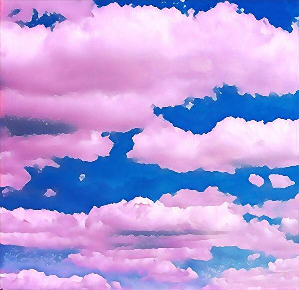 Pink and Blue Cotton Clouds Art Board Print for Sale by Trends Shop