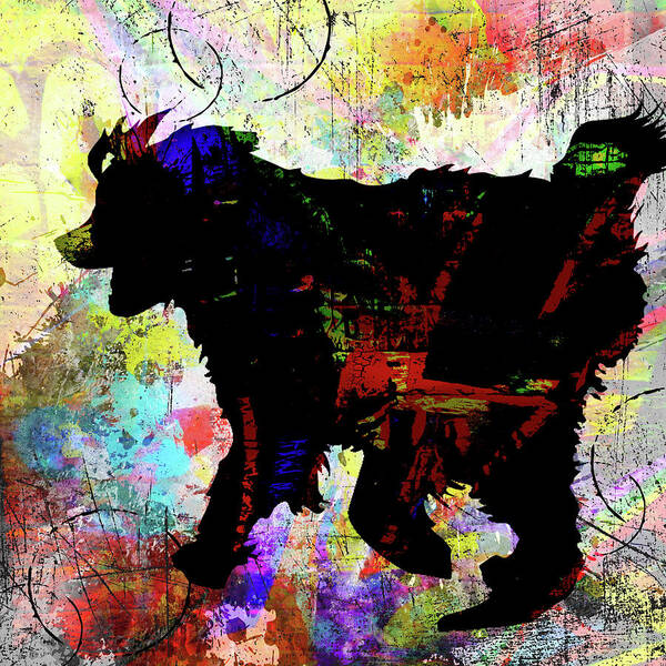 Playful Puppy 3 Art Print featuring the mixed media Playful Puppy 3 by Lightboxjournal