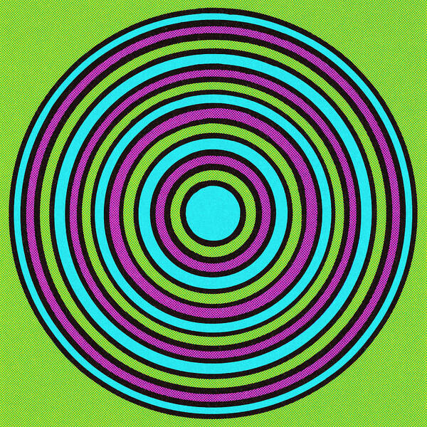 Bullseye Art Print featuring the drawing Psychedelic Circle by CSA Images