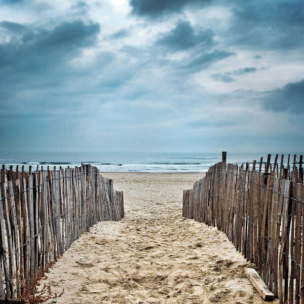 Scenics Art Print featuring the photograph Railings At Beach by Sarah Martinet