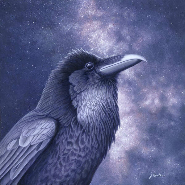 Raven Air Art Print featuring the painting Raven Air by Judith Hartke