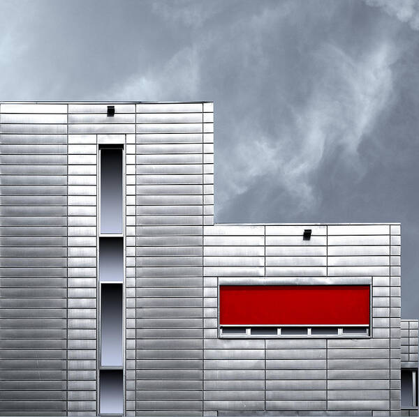 Architecture Art Print featuring the photograph Red Screen. by Harry Verschelden