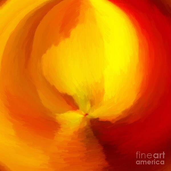 Painting Art Print featuring the digital art Red Yellow Abstract by Delynn Addams by Delynn Addams