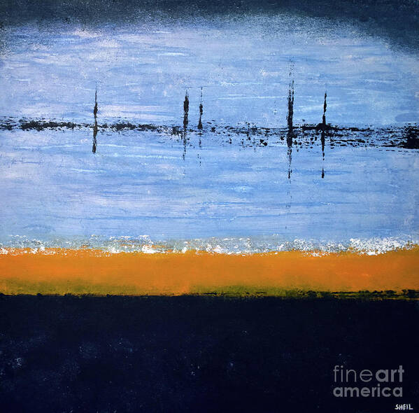 Abstract Art Print featuring the painting Regatta by Amanda Sheil