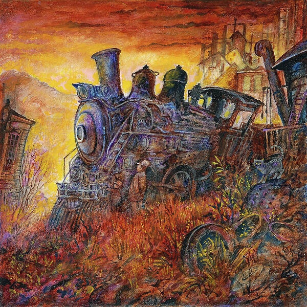Rusty Train Art Print featuring the painting Rusty Train by Bill Bell