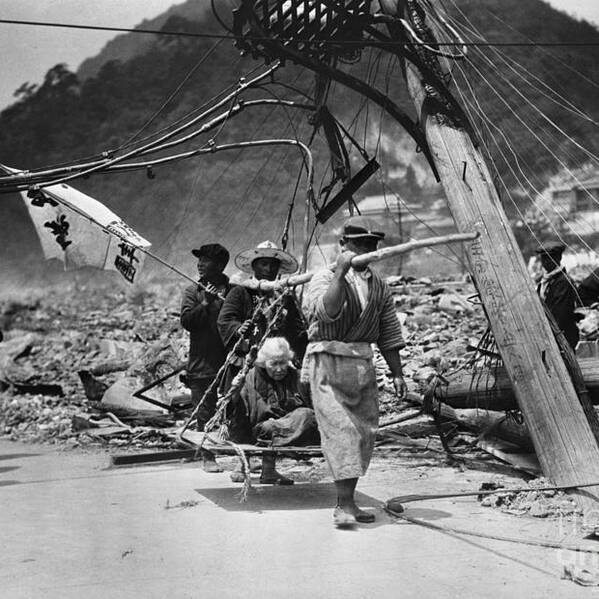 Rubble Art Print featuring the photograph Scenes From Earthquake Stricken Japan by Bettmann