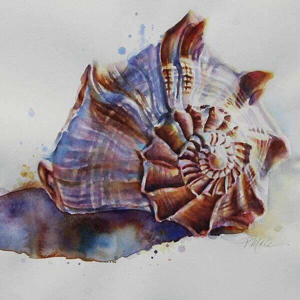Face Masks Art Print featuring the painting Seashell Swirl by Tracy Male